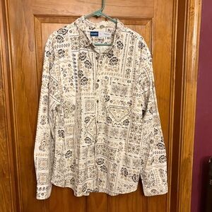 Old Navy Floral Paisley Corduroy button down shirt